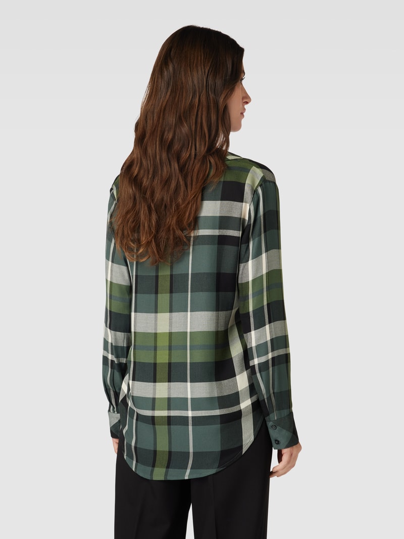 Bluse mit Gitterkaro in khaki
