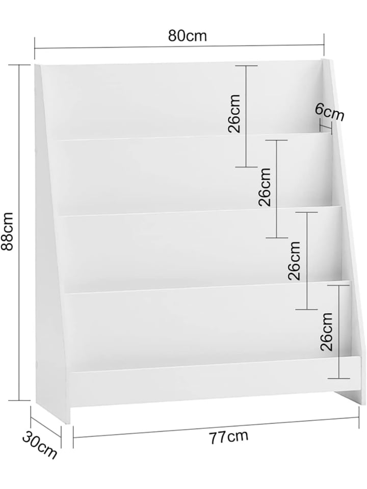 SoBuy Bücherregal in Weiß - (B)80 x (H)88 x (T)30cm günstig kaufen onesize