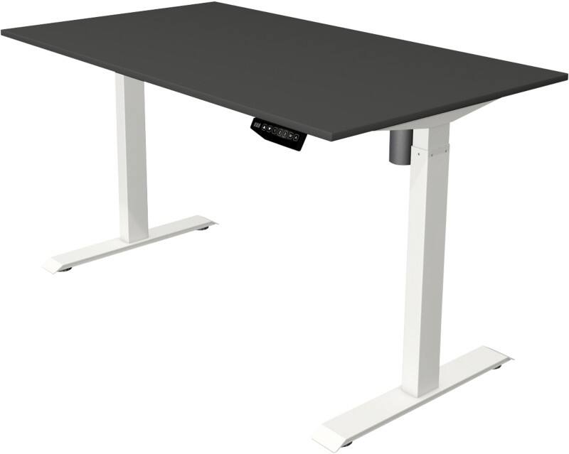 Kerkmann Move 1 Rechteckig Elektronisch Höhenverstellbarer Sitz-Stehschreibtisch Melamin, Stahl Weiß 1400 x 800 x 1230 mm