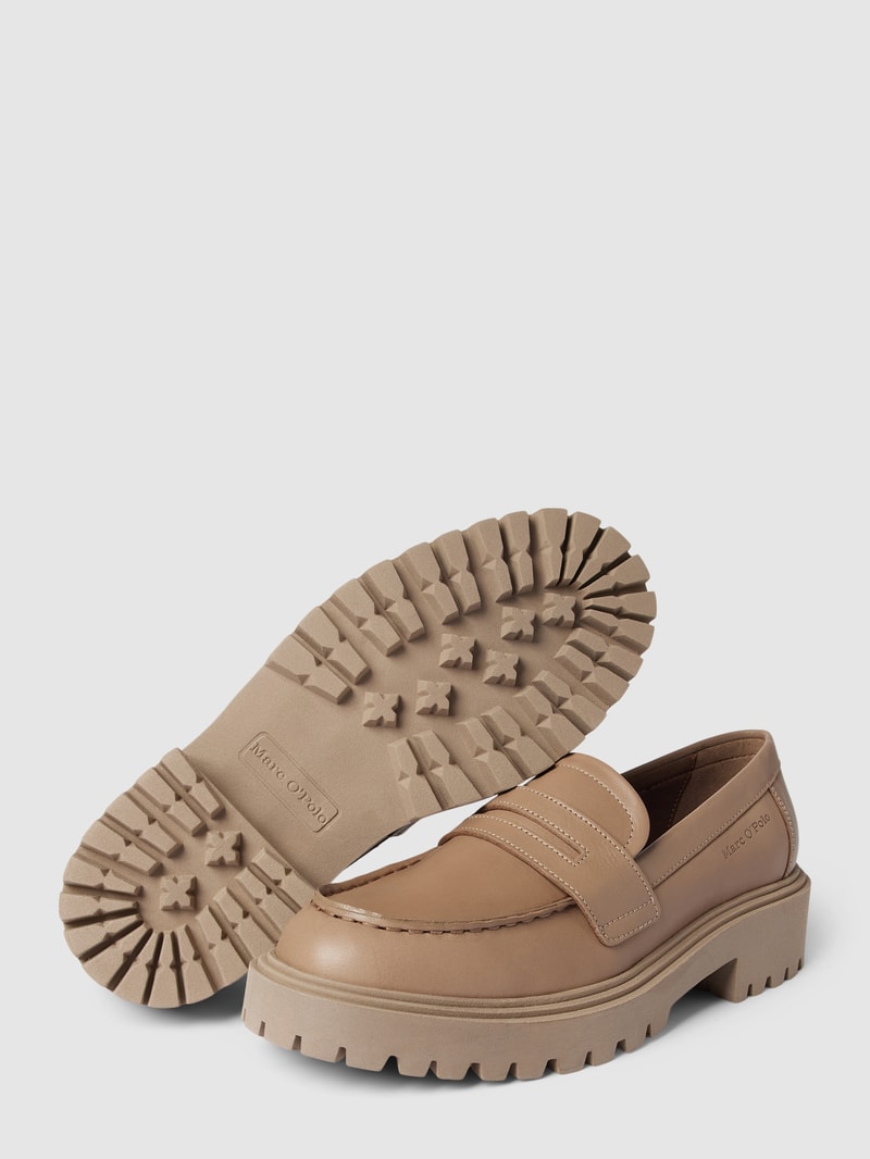 Penny-Loafer aus Leder Modell 'PIA' in taupe