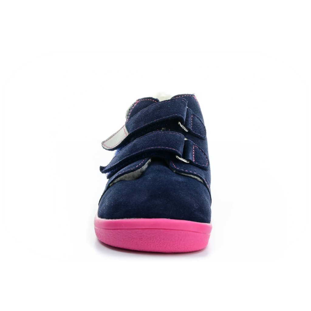Beda Elisha mit Membran (BF 0001/W/MK/Fell, niedrig) dunkelblaue Winterbarfußschuhe