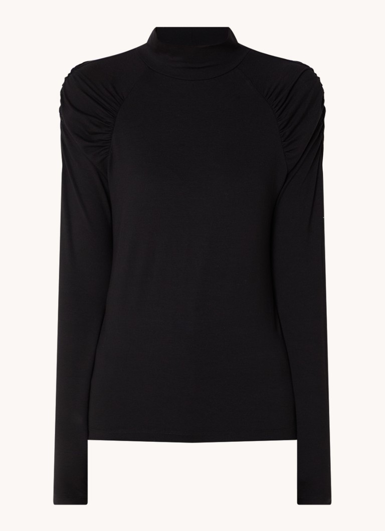 LKBennett Lacey top with turtleneck and puff sleeves