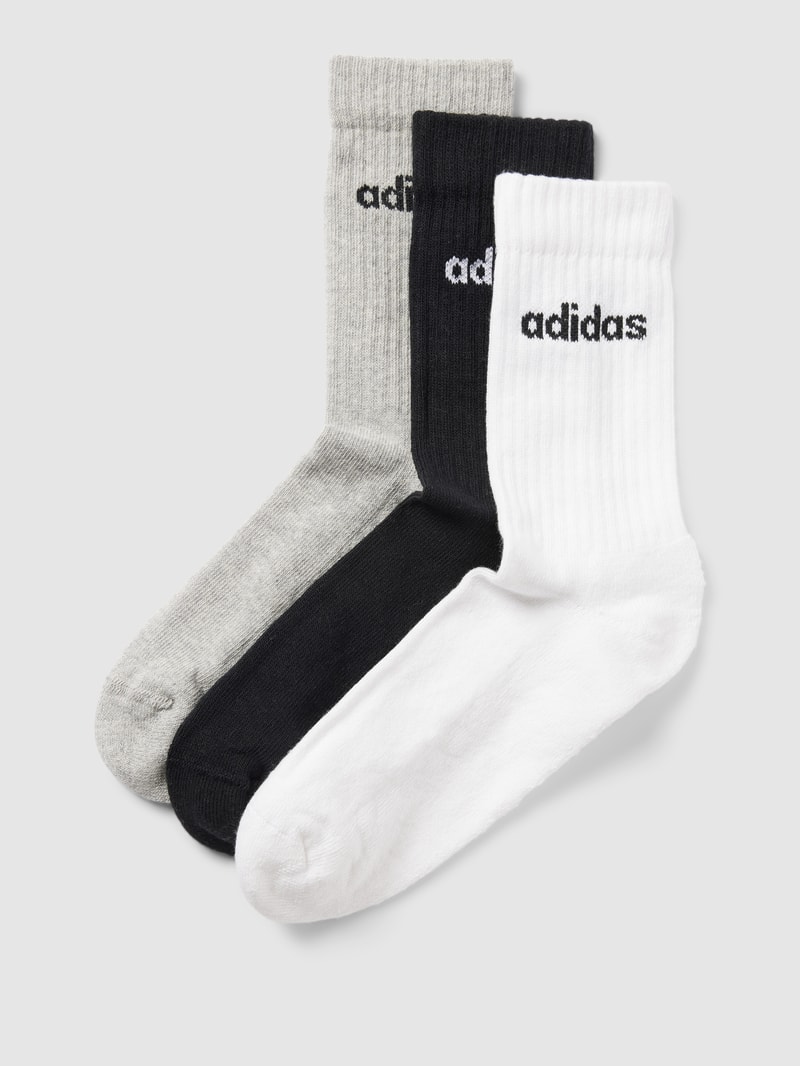 Socken mit Label-Detail im 3er-Pack in mittelgrau