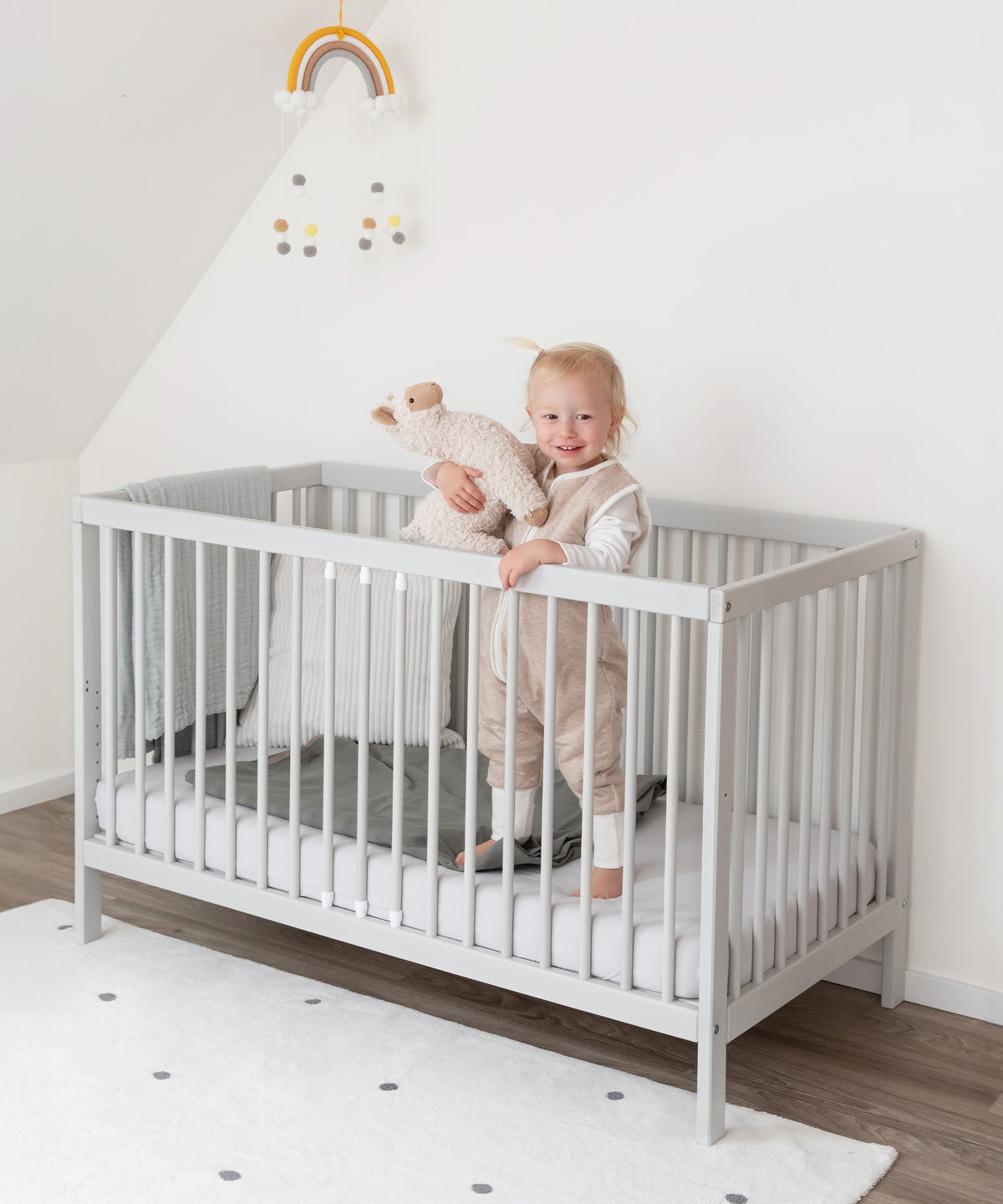 Babybett Pur Hellgrau