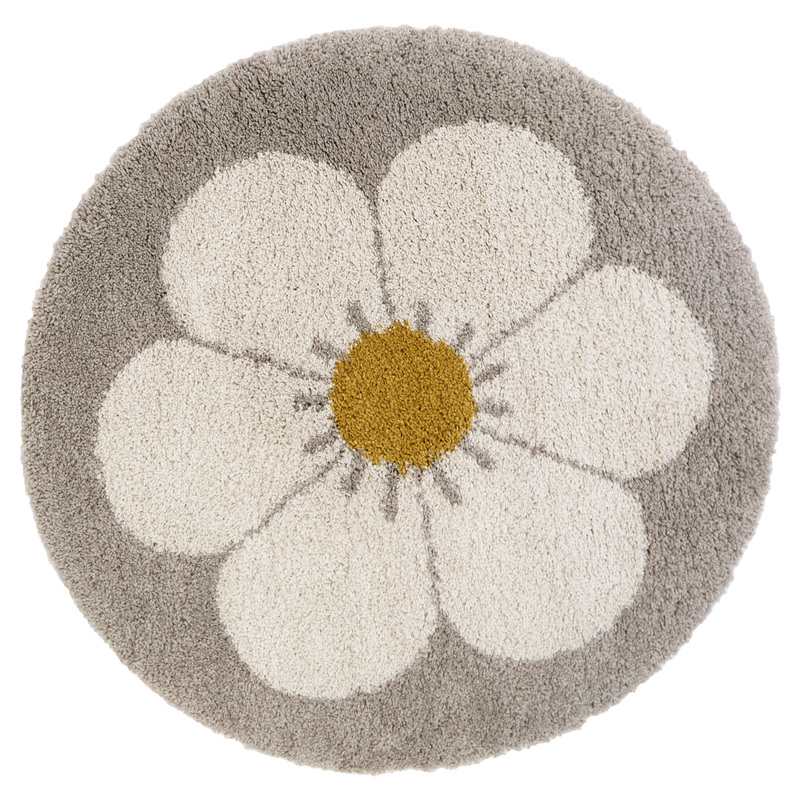 Tapis rond beige Bohemian Daisy