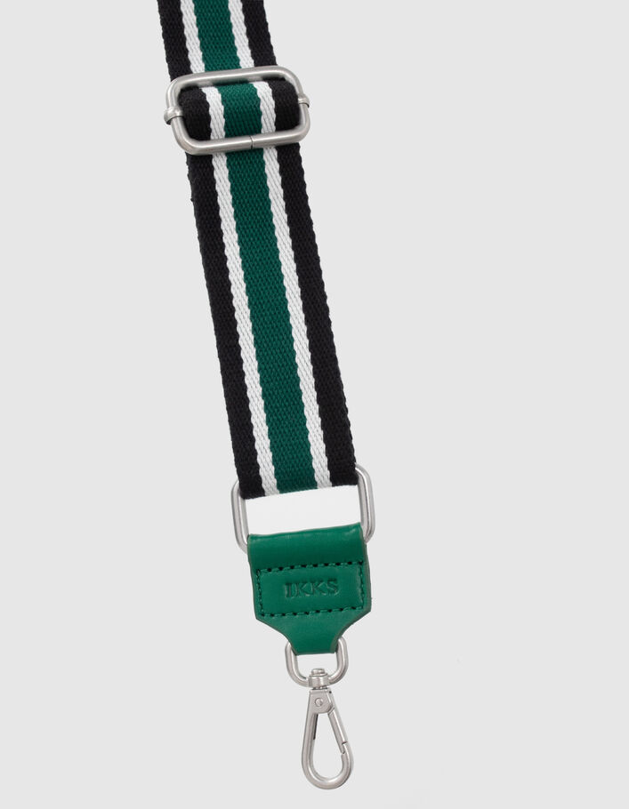 La bandoulière 111 en textile vert rayé Femme