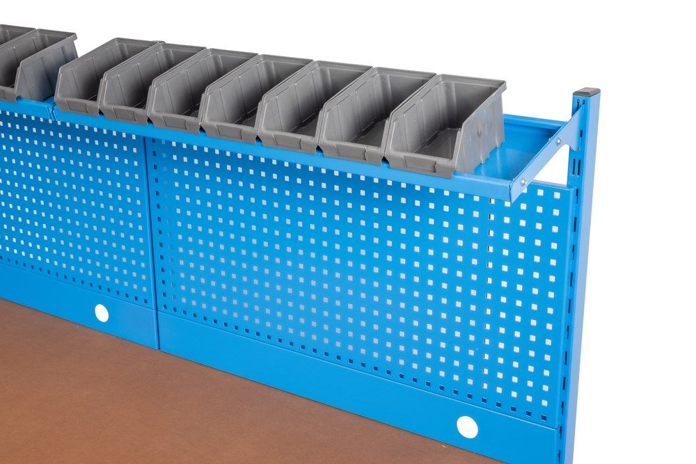 Banc de lucru Huvema K3260 cu 5 sertare, blat de lucru din MDF, perete pentru scule și cutii