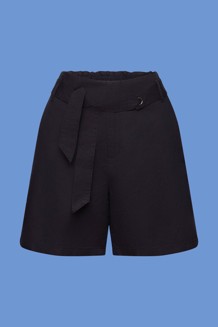 Shorts mit Bindegürtel, Baumwoll-Leinenmix