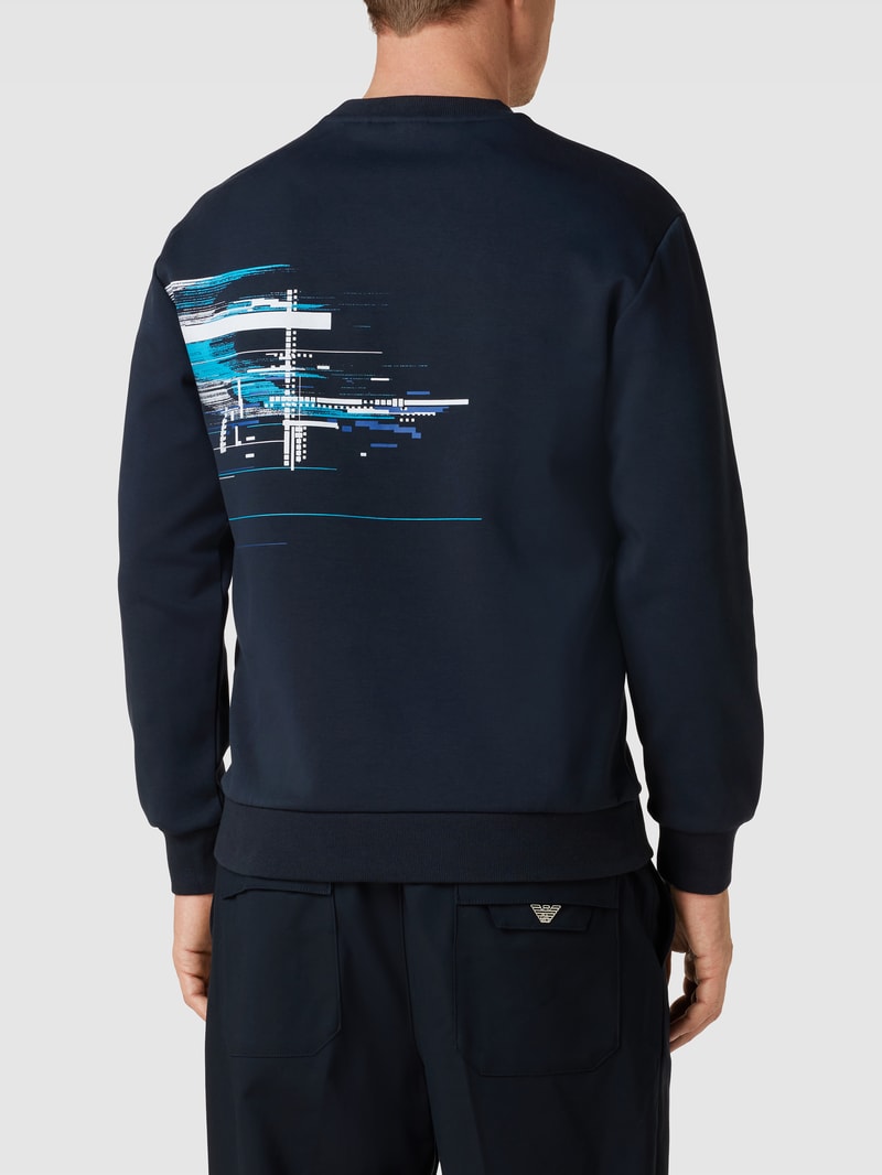 Sweatshirt mit Label-Print Modell 'Salbonic' in dunkelblau