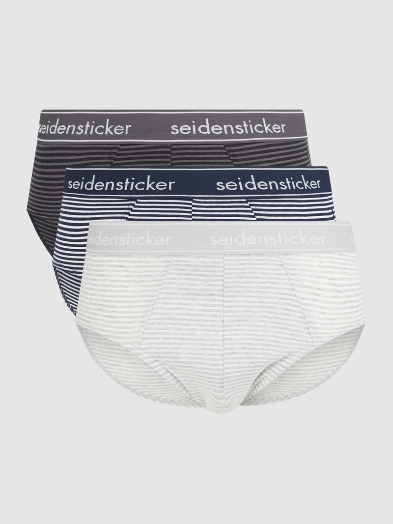 Slip mit Stretch-Anteil im 3er-Pack in marineblau