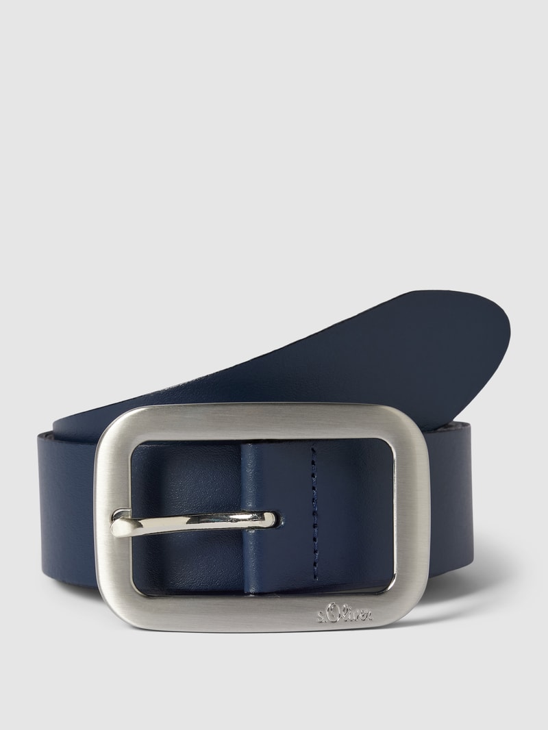Gürtel aus Leder in marineblau