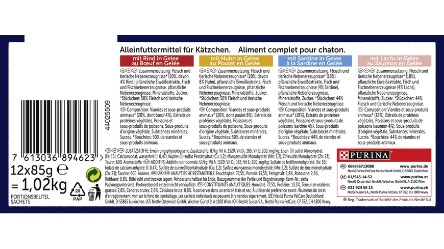 PURINA FELIX So gut wie es aussieht in Gelee Junior gemischte Vielfalt Katzennassfutter 1020 g