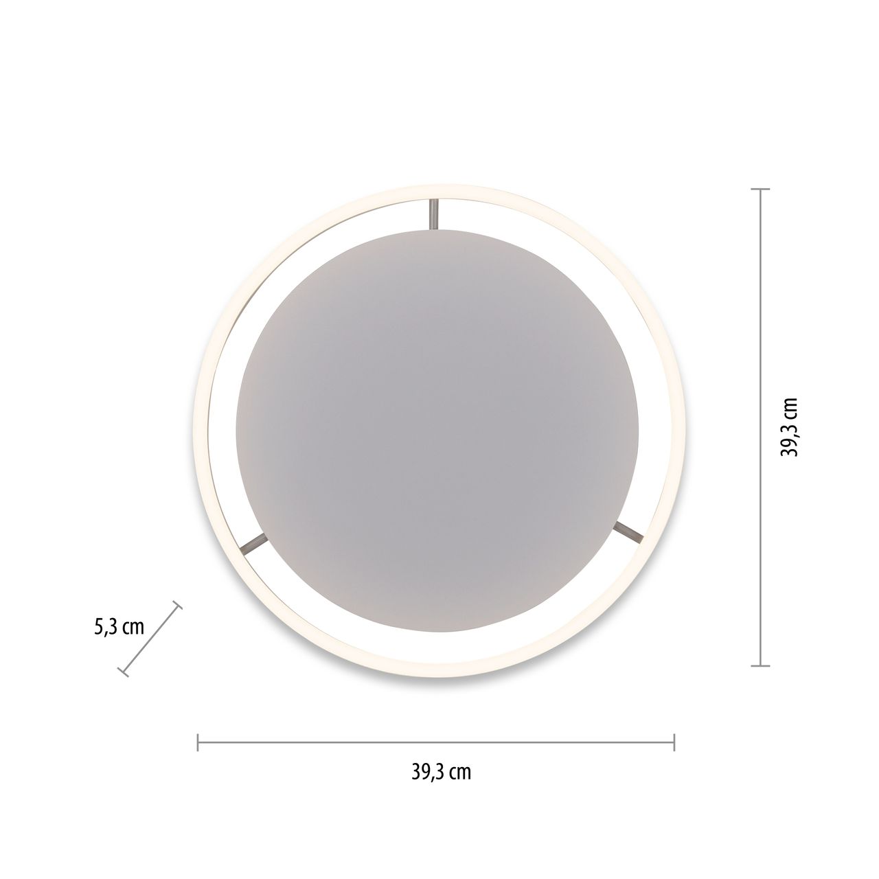 JUST LIGHT LeuchtenDirekt LED Deckenleuchte RITUS, rund, 3-Stufen Dimmer, 3000Kelvin,  Innenleuchte, IP20