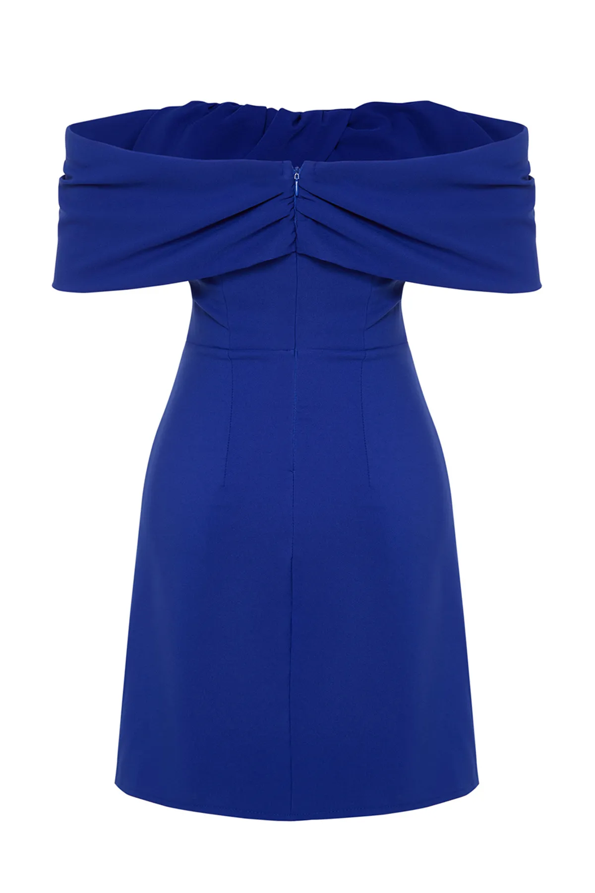 Trendyol Collection  Saks Carmen-Kragen gewebtes elegantes Abendkleid TPRSS24EL00154