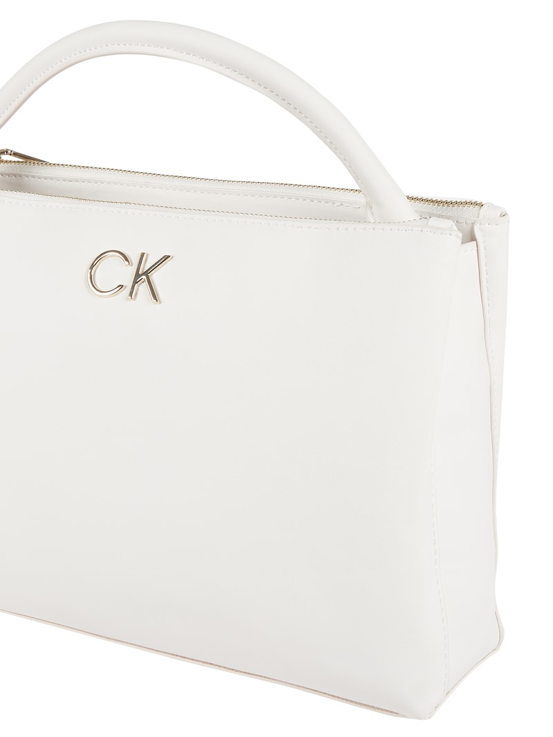 Handtasche in Leder-Optik in ecru