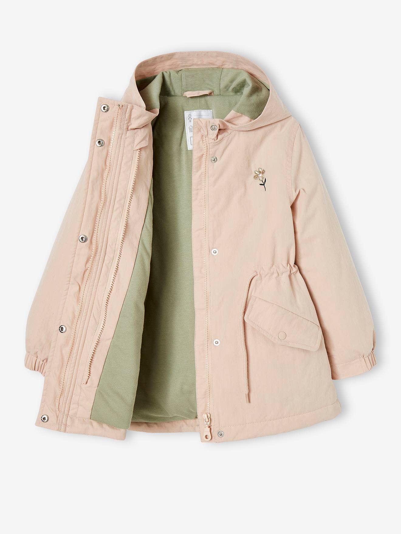 Parka 3 en 1 mi-saison fille vert d'eau