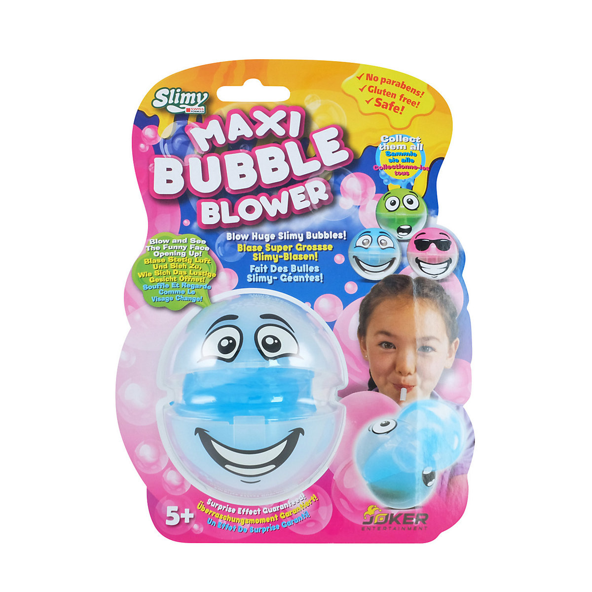 SLIMY® Maxi Bubble mit Bubble-Blower - für supergroße Schleim-Blasen aus extrem dehnbarem Slime, Spielmasse für Kinder