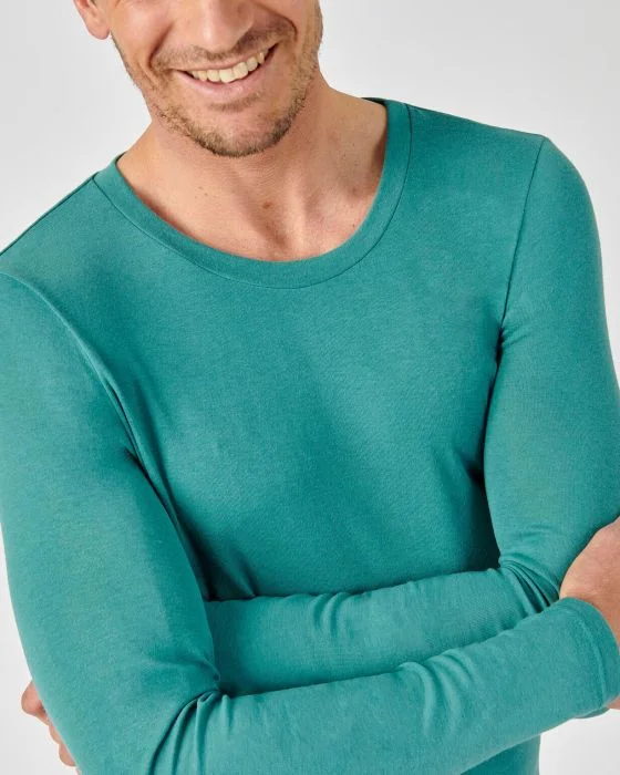 T-shirt col rond fine côte Thermolactyl Sensitive, manches longues