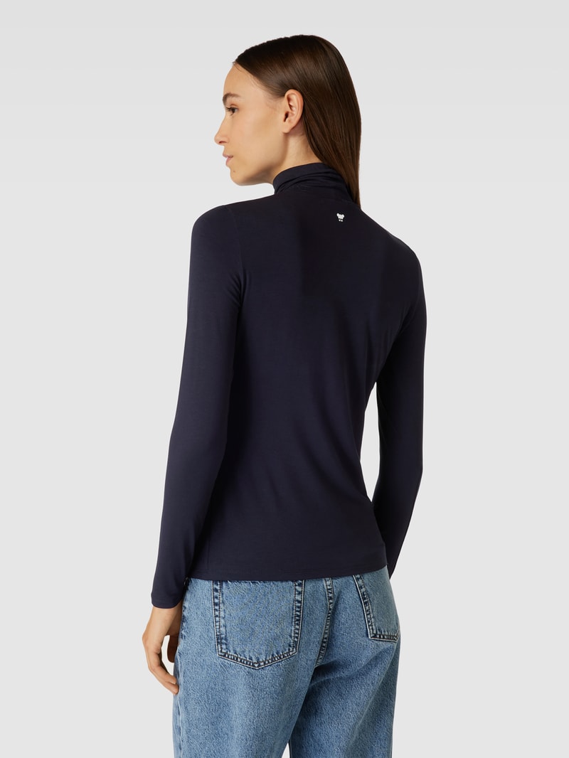 Longsleeve in melierter Optik Modell 'MULTIF' in marineblau