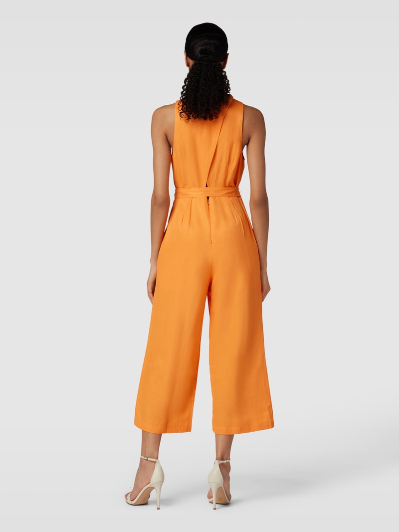Jumpsuit aus Viskose-Mix mit Leinen-Anteil in orange