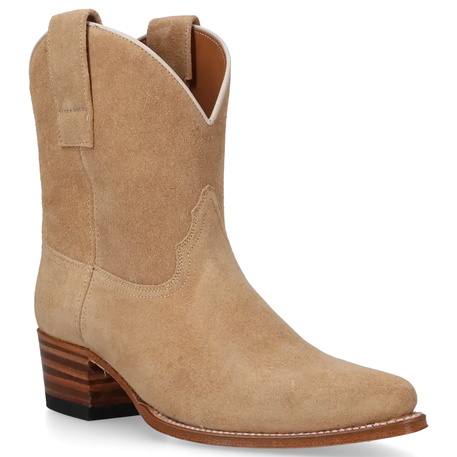 Sendra - Cowboystiefel 18465 Veloursleder - beige