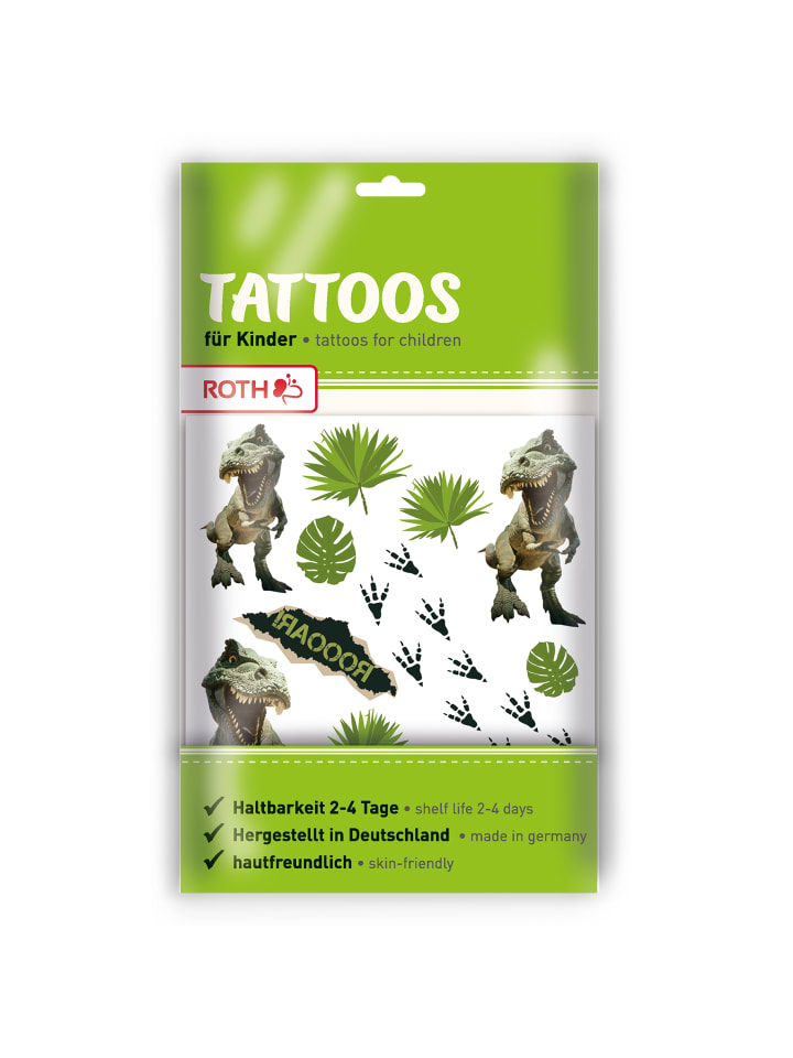 ROTH Kinder-Tattoos Tyrannosaurus 2 Bogen in Grün günstig kaufen onesize