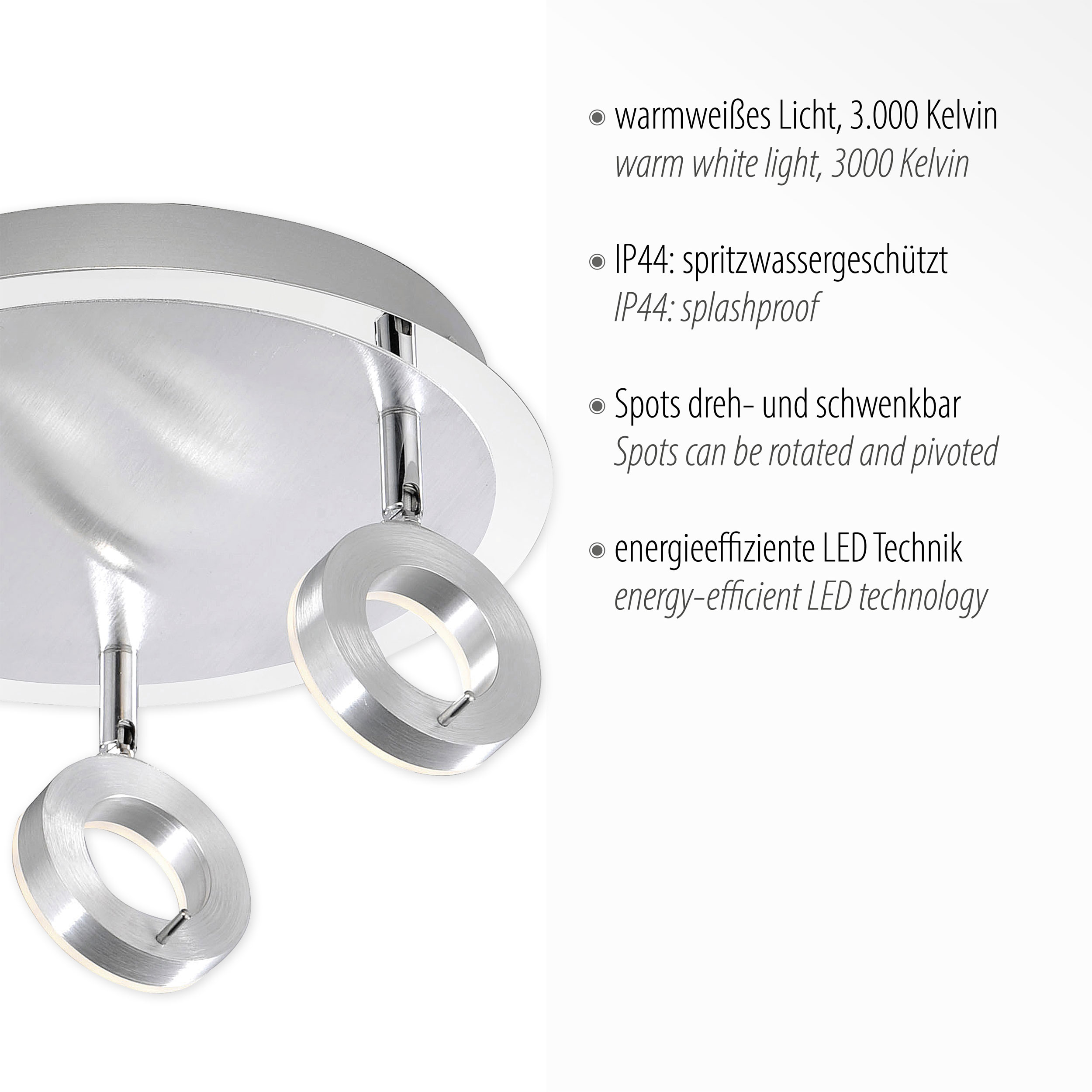 Paul NeuhausLED-Deckenleuchte 3flg