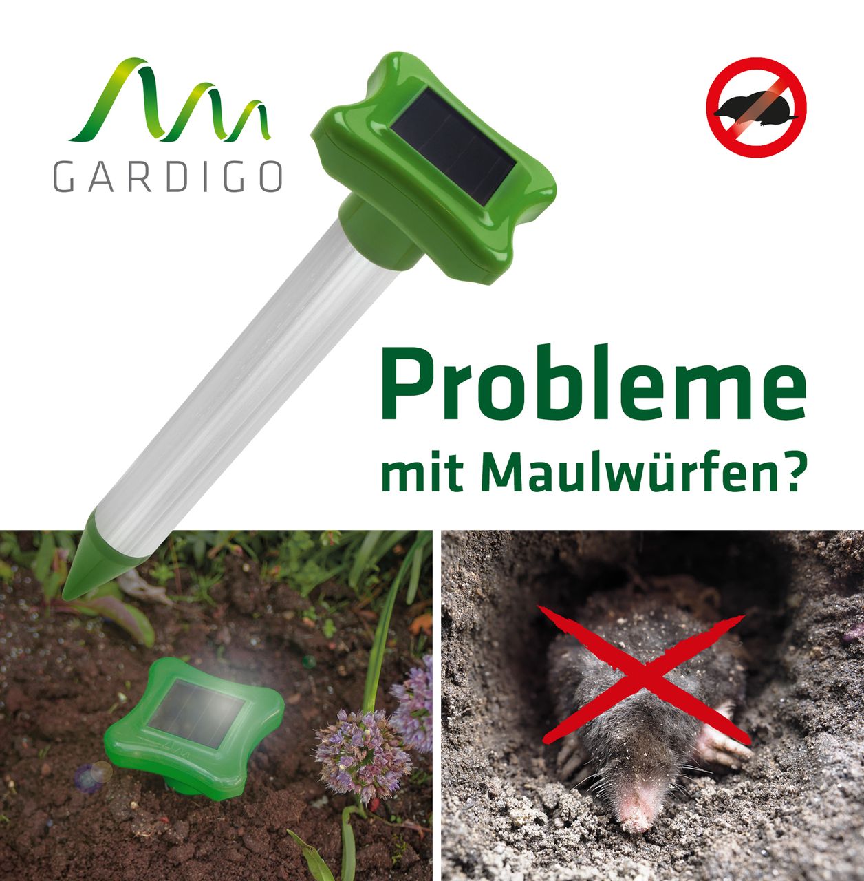 Gardigo Solar Maulwurfabwehr Alu