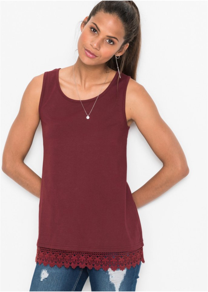 Top mit Spitze (2er-Pack)