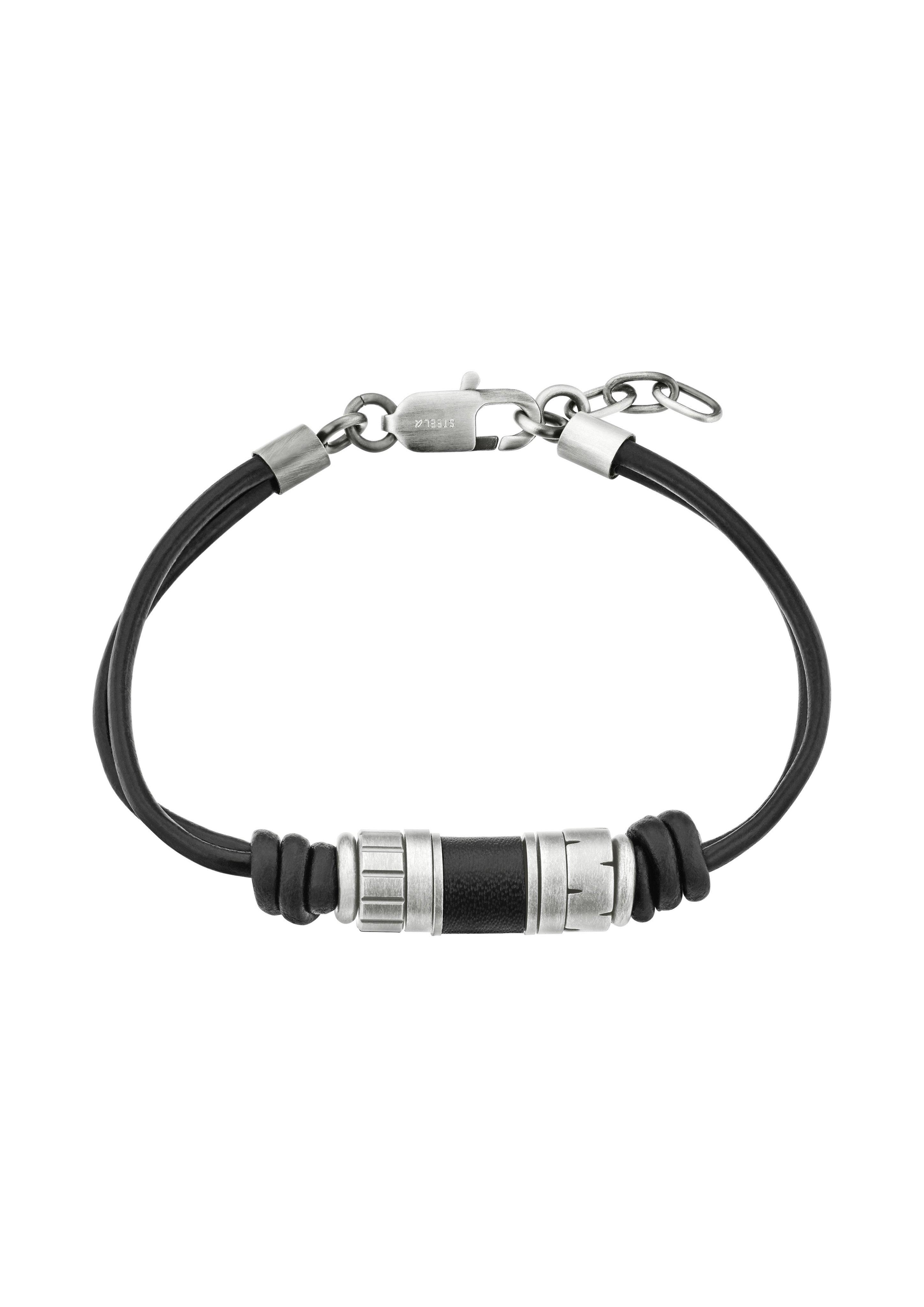 Lederarmband mit Beads-Detail  6009630-99B0