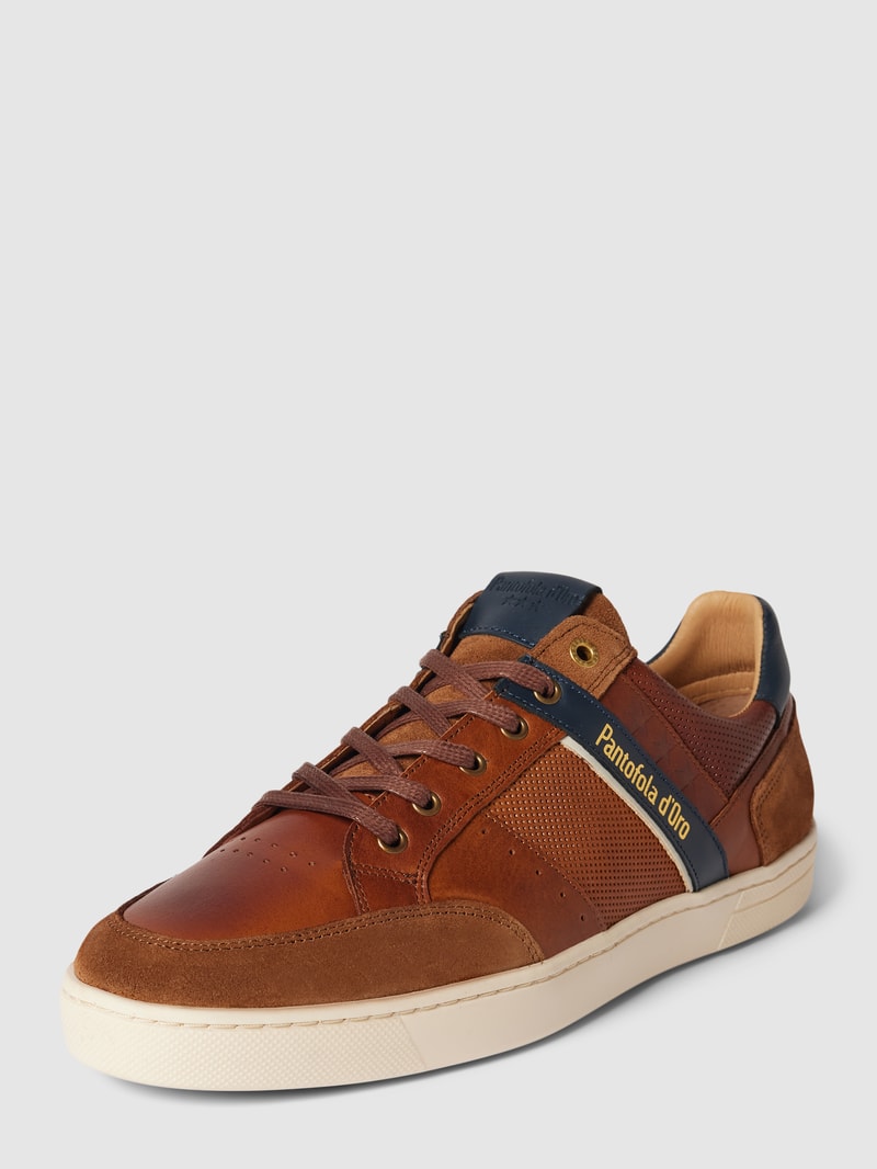Sneaker mit Label-Details Modell 'VICENZA' in cognac