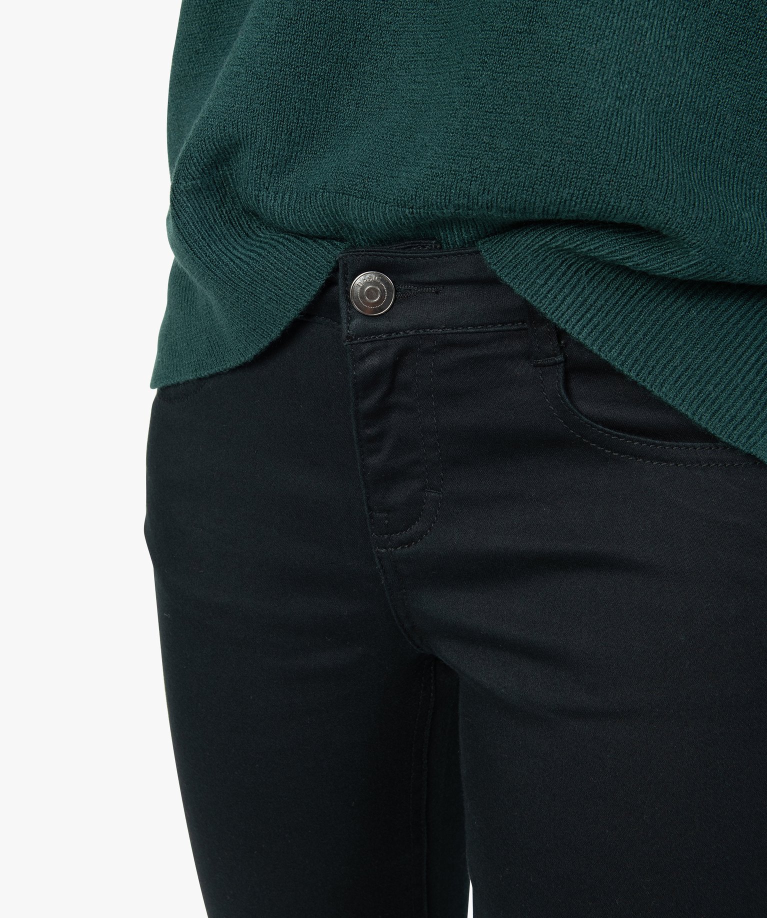 Pantalon femme coupe slim - Longueur L26 noir | GEMO