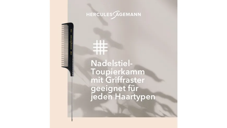 HERCULES Sägemann Toupiernadelstielkamm Naturkautschuk