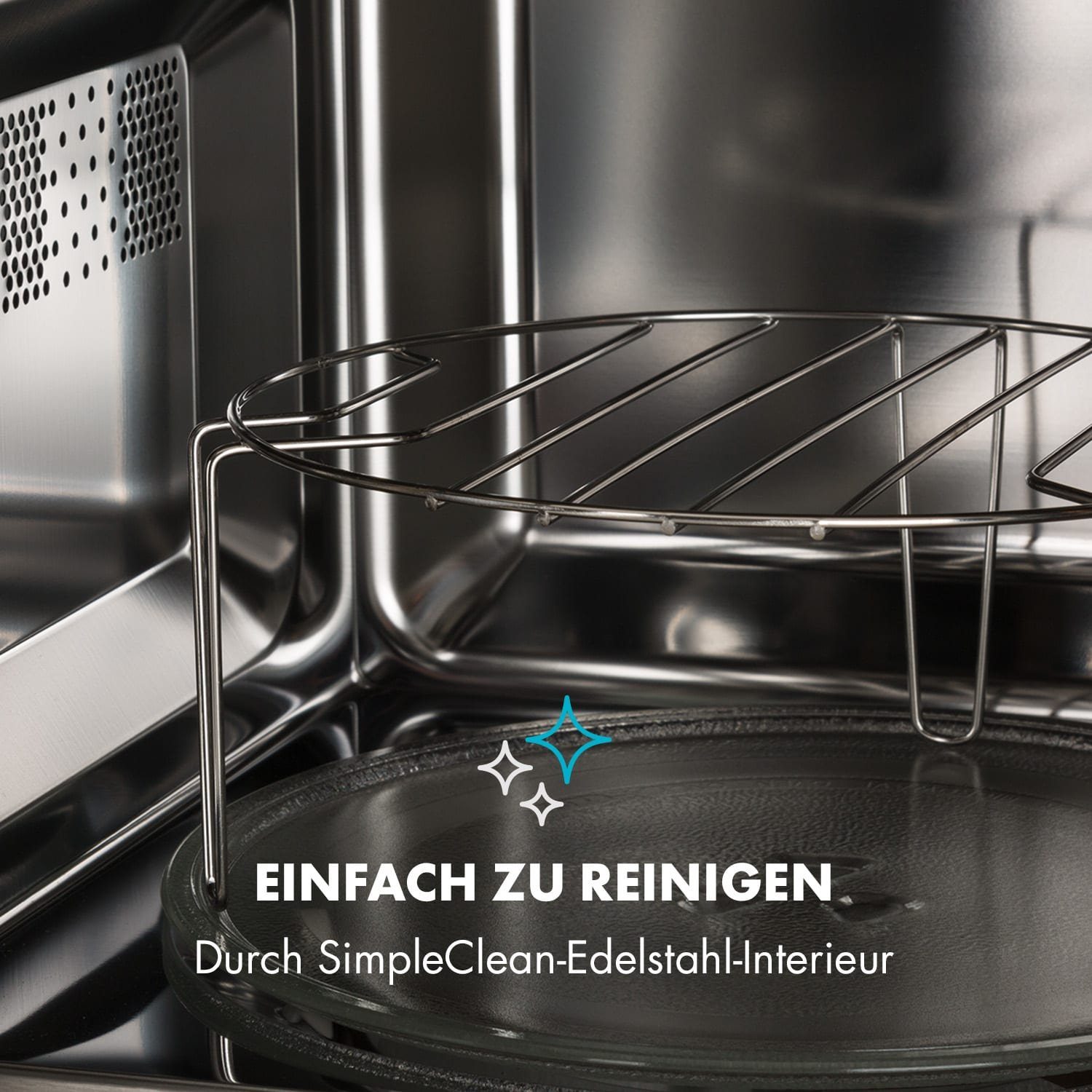 Klarstein Mikrowelle Victoria 20 Einbau-Mikrowelle, 20 l, 800 W, Grill: 1000 W, schwarz, Erwärmen, Grillen, Backen, 20 l