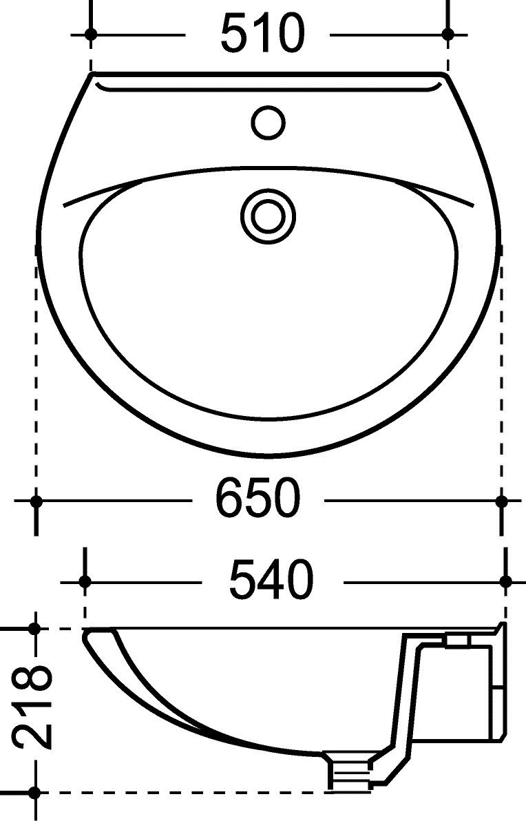 aquaSu Waschbecken (Hänge-Waschtisch, 1-St., Handwaschbecken), 65 cm, Keramik, Beige-Bahamabeige, 561426