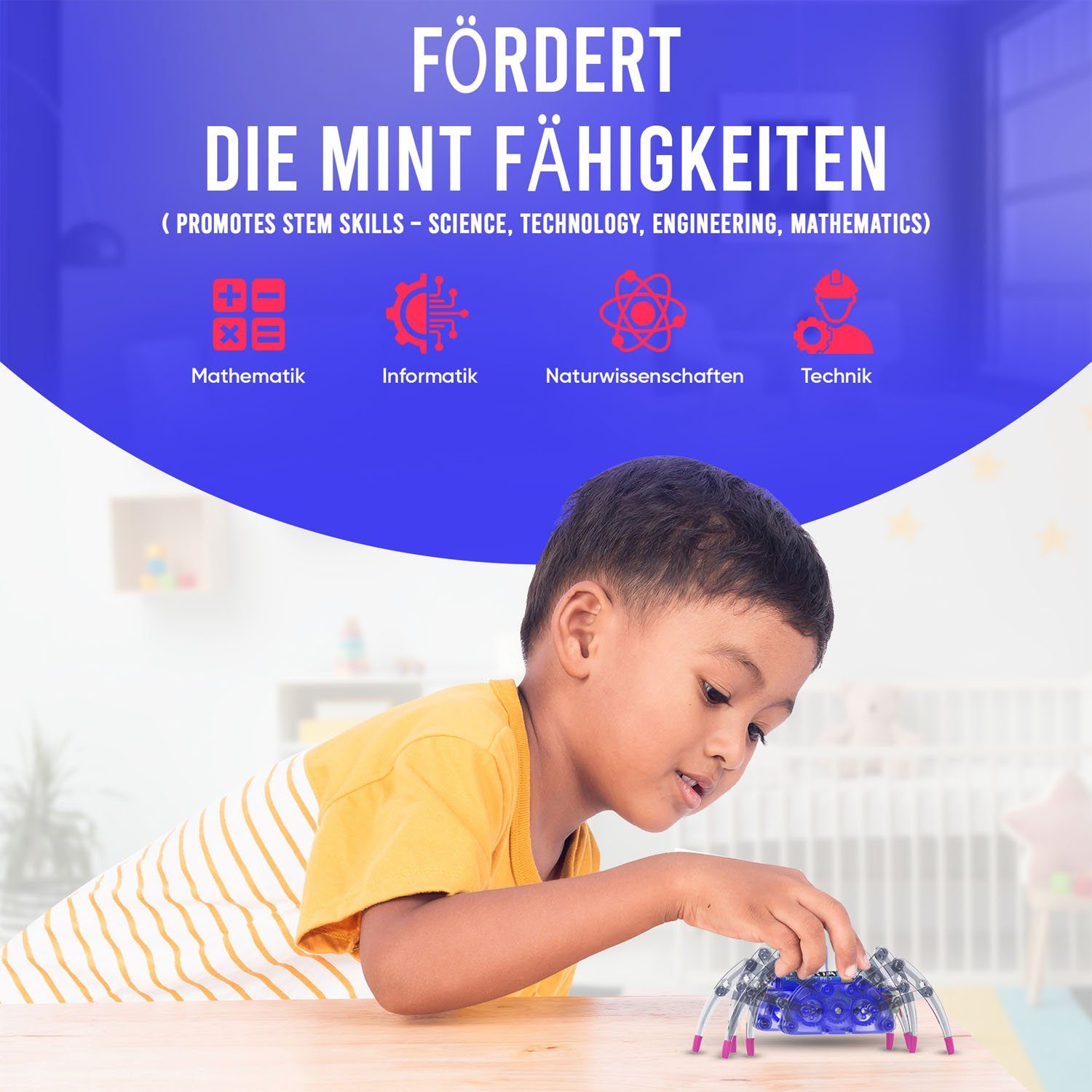 noDNA We love robotics Robotertier SpiderRobot, ab 8 Jahren, DIY, Spielzeug Roboter Geschenke für Adventskalender & Weihnachten Kinder