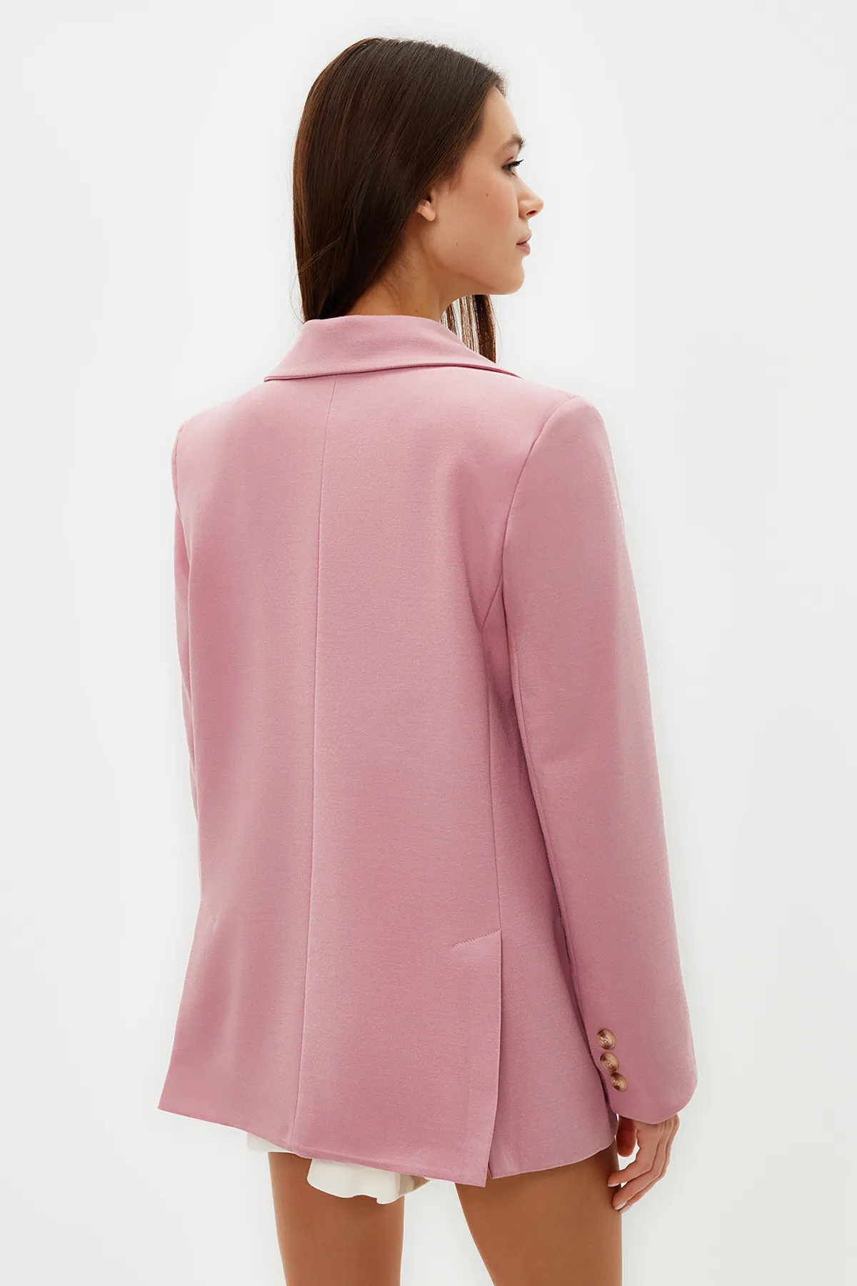 Trendyol Collection  Rosafarbener, regelmäßig gefütterter, gewebter Blazer TWOAW23BC00132