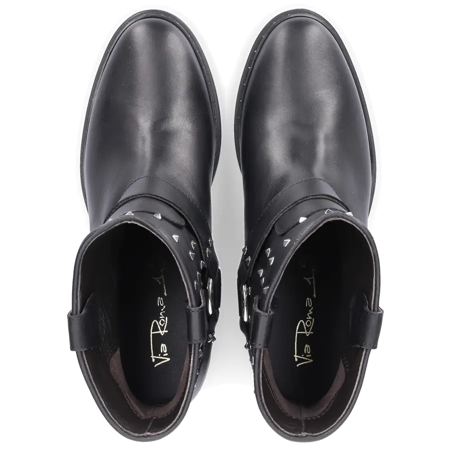 Via Roma 15 - Stiefeletten MALIBU Kalbsleder Metallisch schwarz - schwarz