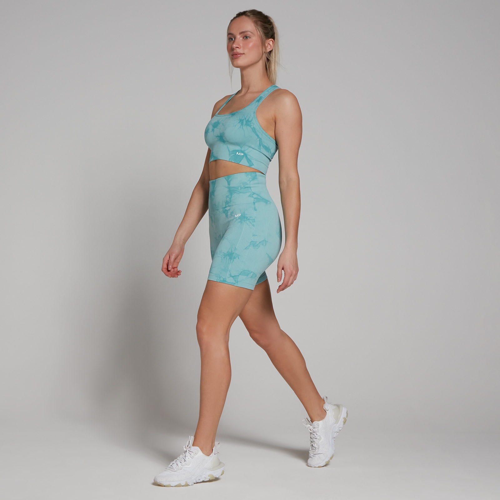 Brassière de sport sans coutures MP Shape pour femmes – Tie-dye bleu foncé