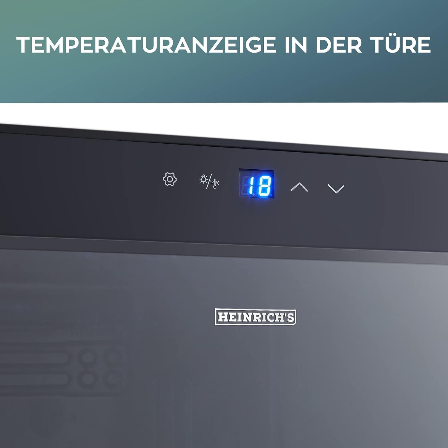 Heinrich´s Weinkühlschrank HFK 3220, für 20 Standardflaschen á 0,75l,Getränkekühlschrank, Weinkühler mit Kühlung von 5 bis 18°C
