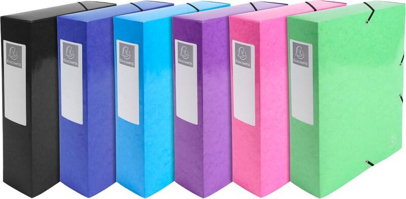 Exacompta Archivboxen 50729E DIN A4  Farbig sortiert Beschichteter Manila Karton 25 x 33 cm 6 Stück