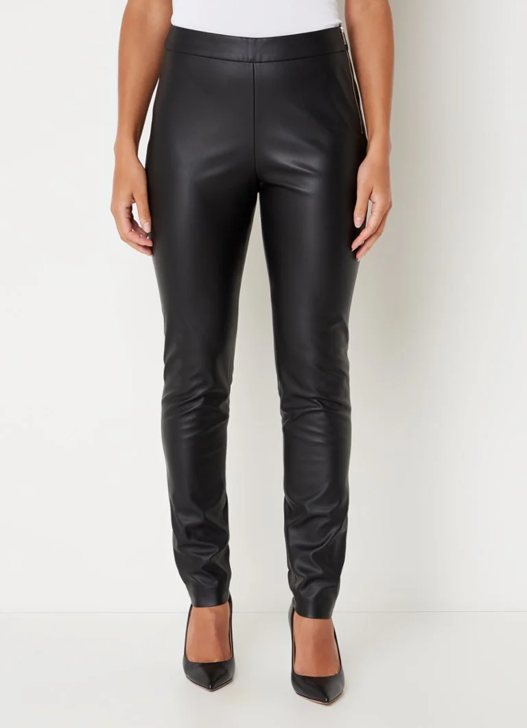 Calça legging skinny de cintura média em couro sintético HUGO BOSS Taslimah