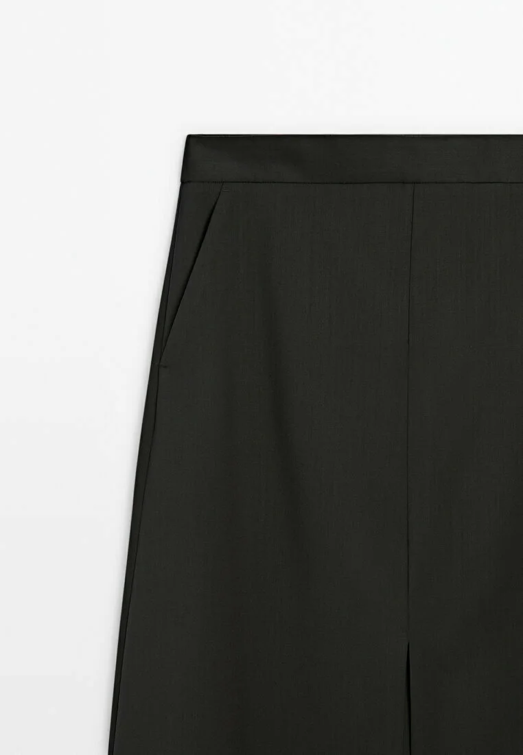 Falda MIDI TALLER CON ABERTURAS de Massimo Dutti - Falda corte A