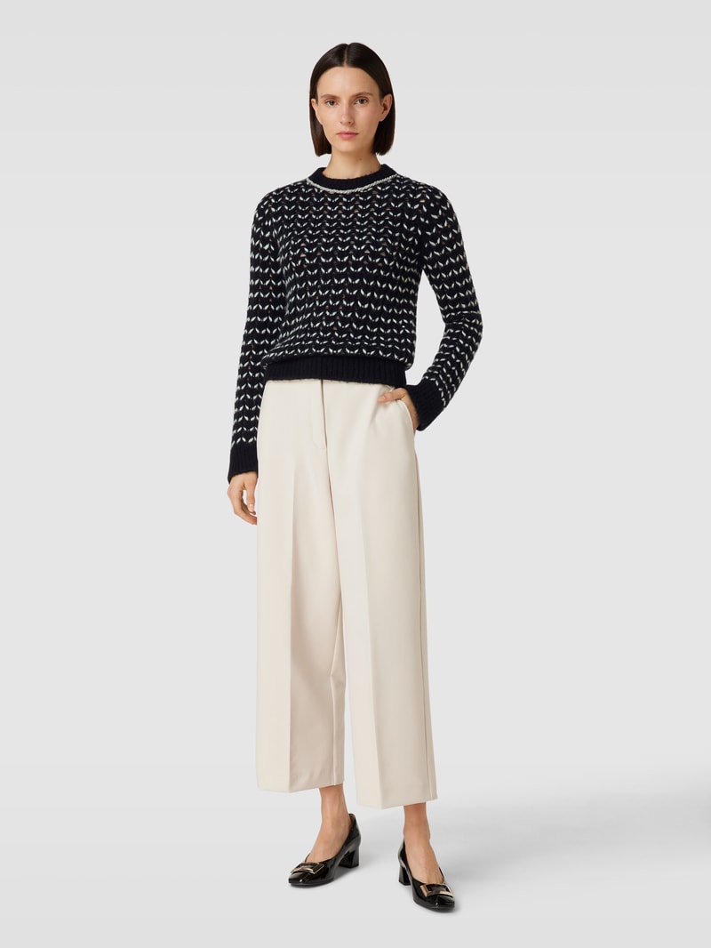 Strickpullover mit Allover-Muster Modell 'GUINEA' in schwarz