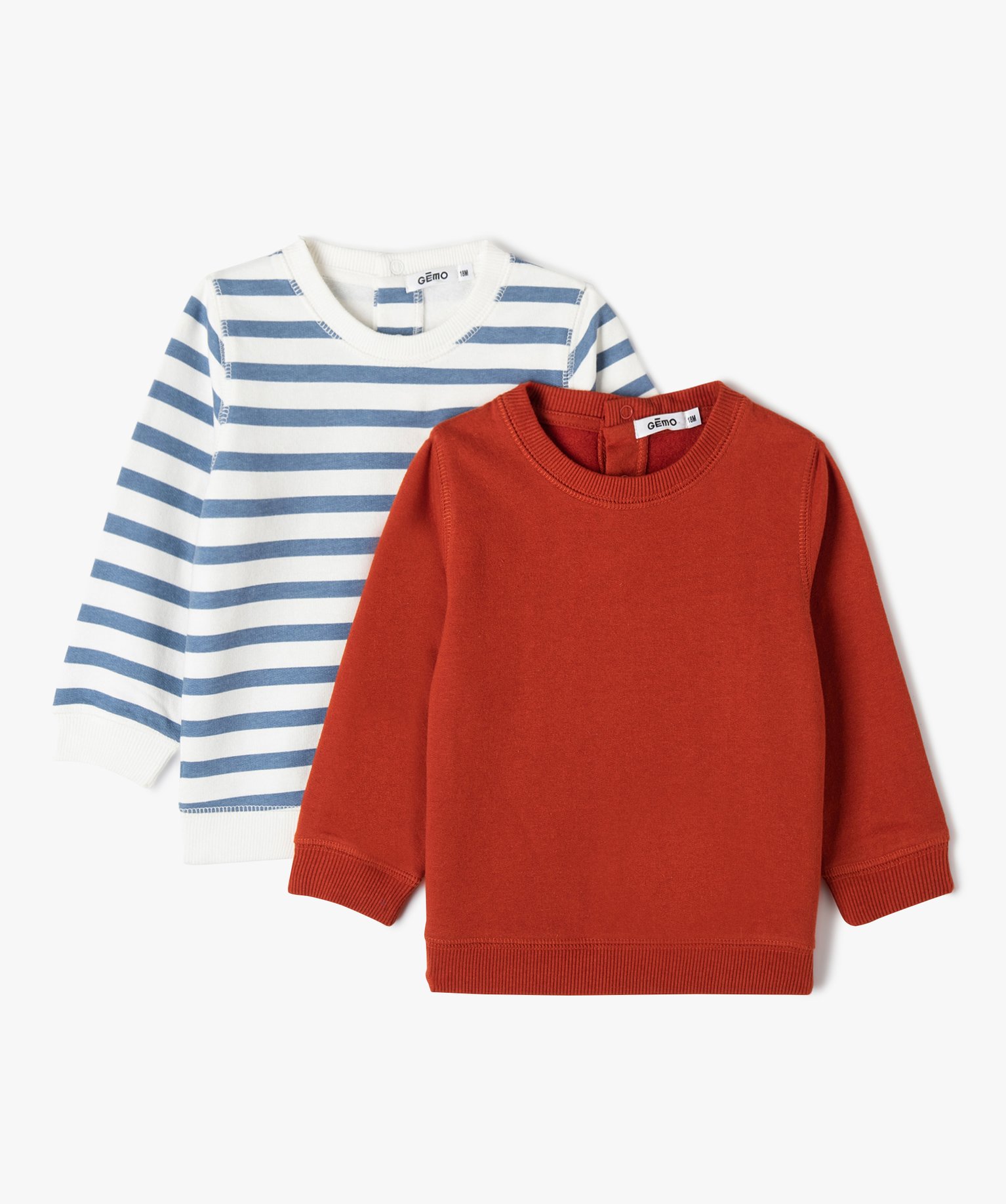 Sweat bébé Garçon molletonné (lot de 2) rouge | GEMO