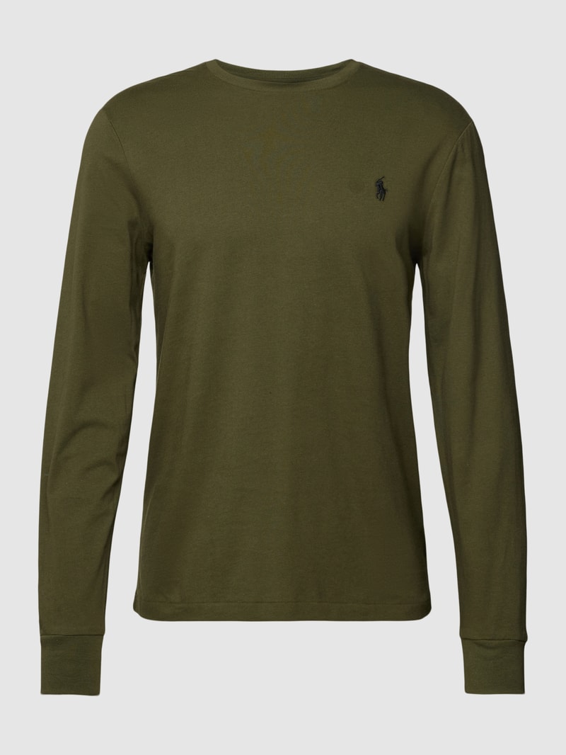 Longsleeve mit Label-Stitching in olivgrün