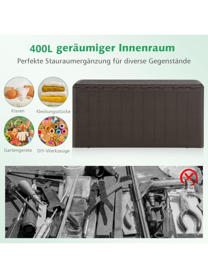 COSTWAY Gartenbox 400 L in Braun günstig kaufen onesize