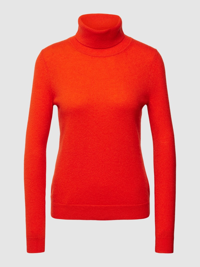 Kaschmirpullover in melierter Optik in orange