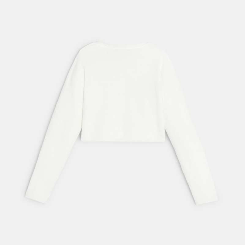 Gilet boléro blanc fille