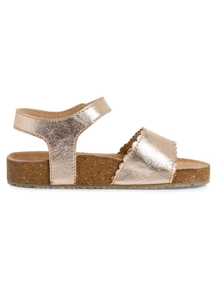 s.Oliver Leder-Sandalen in Gold günstig kaufen